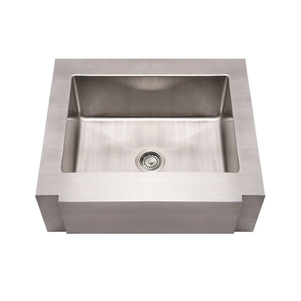 Whitehaus Brushed SS Commercial Sgl Bowl Sink W/ A Notched Front Apron, Brushed S WHNCMAP3026 - main